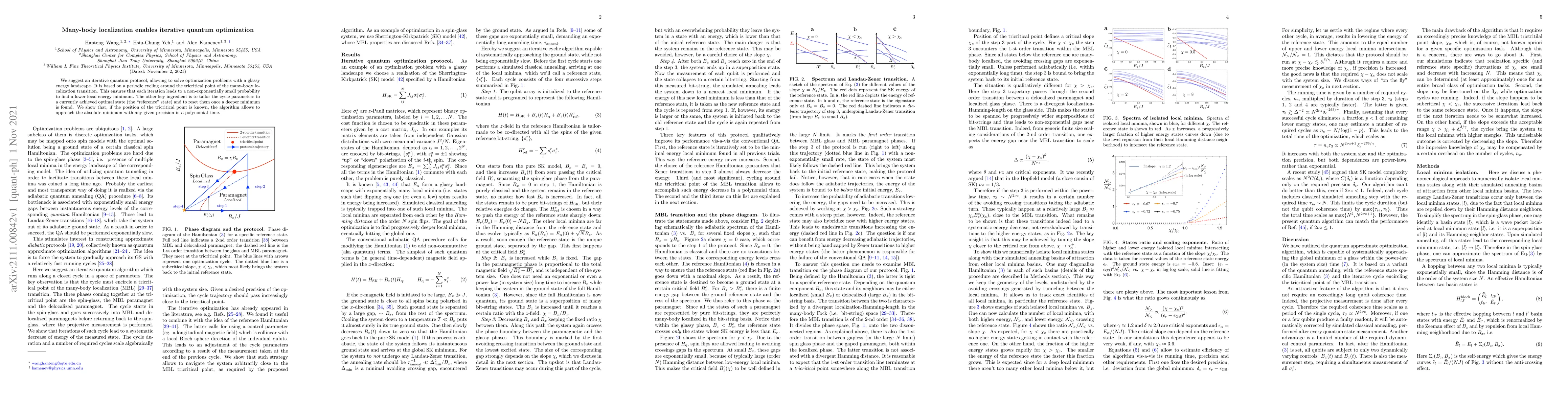 Thumbnail for Many-body localization enables iterative quantum optimization