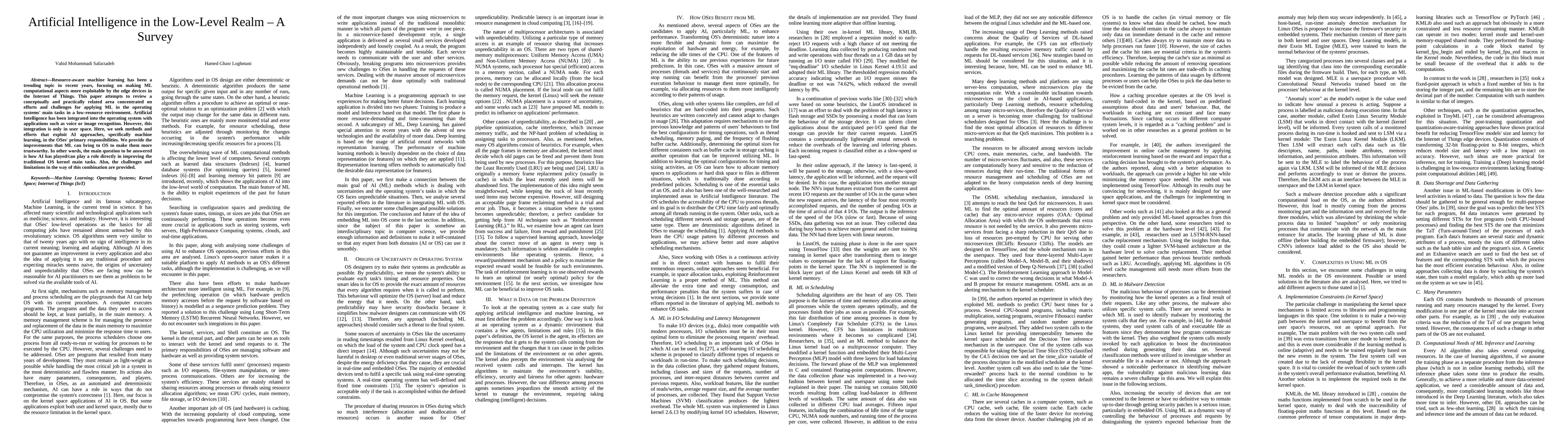 Thumbnail for Artificial Intelligence in the Low-Level Realm -- A Survey