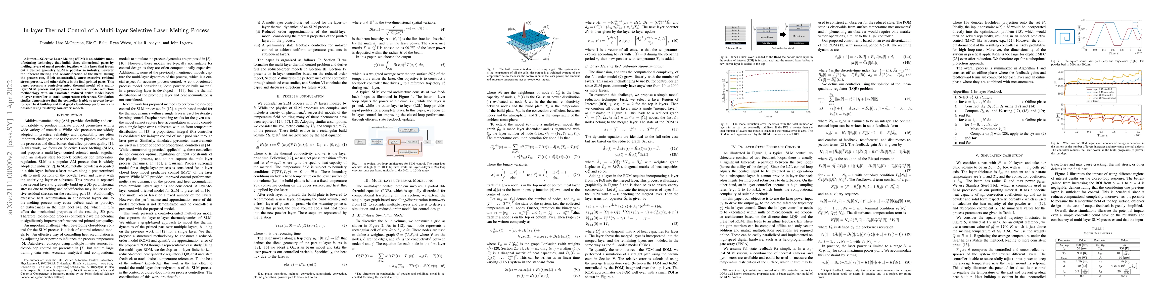 Thumbnail for In-layer Thermal Control of a Multi-layer Selective Laser Melting
  Process