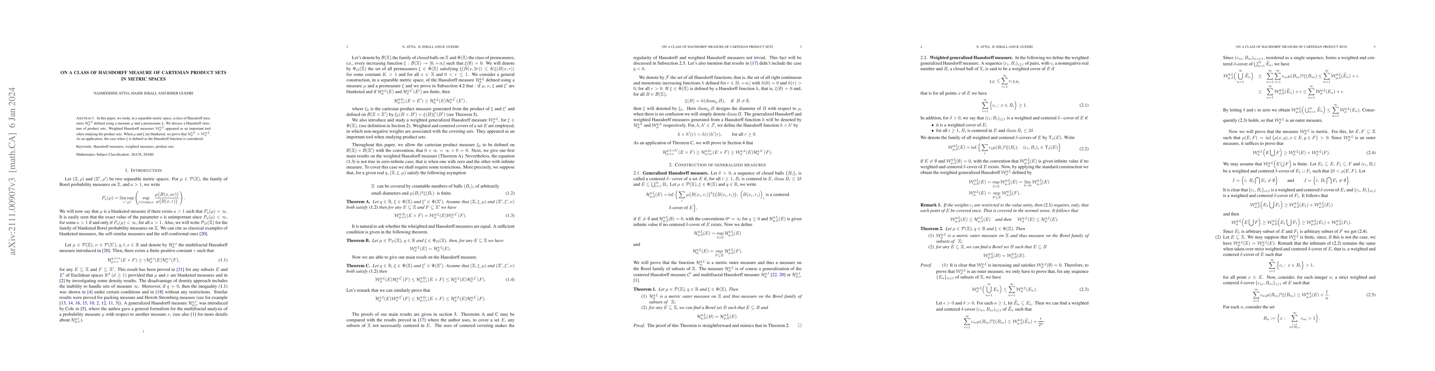 Thumbnail for On a class of Hausdorff measure of cartesian product sets