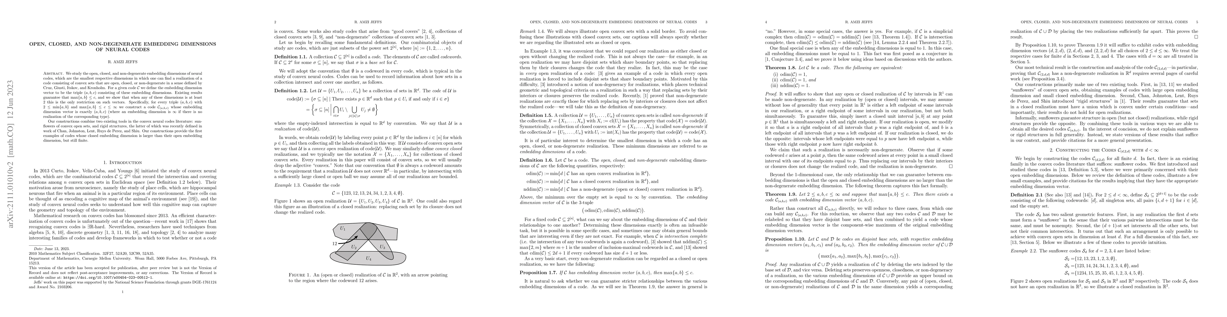 Thumbnail for Open, Closed, and Non-Degenerate Embedding Dimensions of Neural Codes
