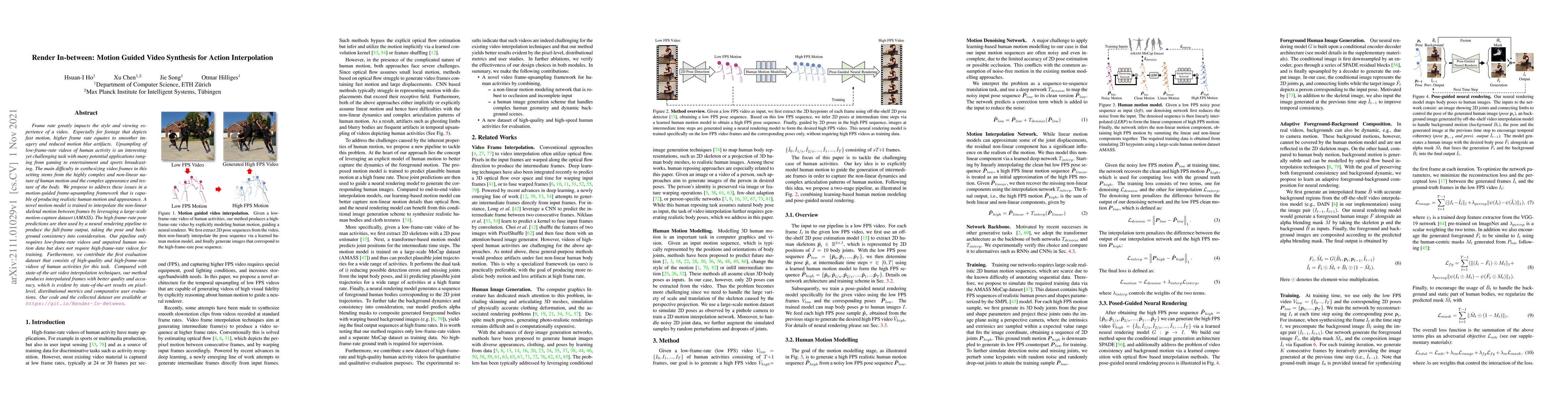 Thumbnail for Render In-between: Motion Guided Video Synthesis for Action
  Interpolation