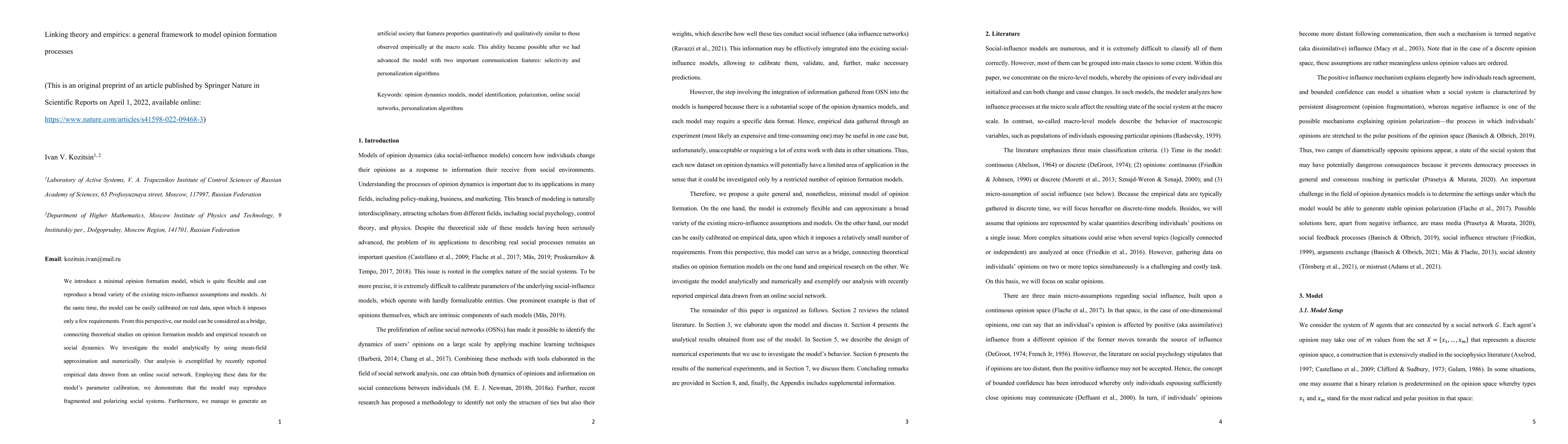 Thumbnail for Linking theory and empirics: a general framework to model opinion
  formation processes