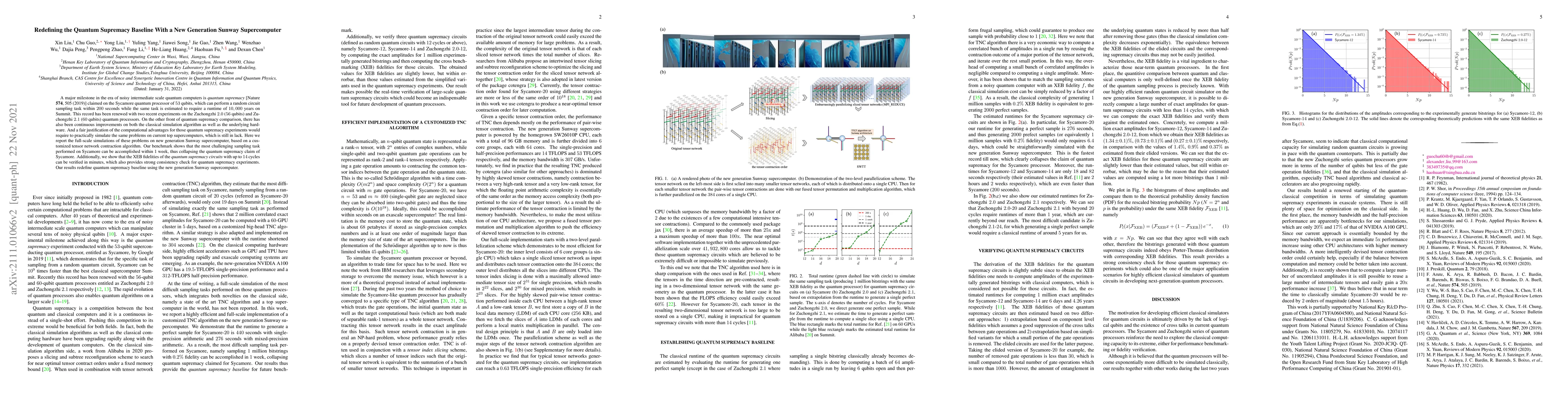 Thumbnail for Redefining the Quantum Supremacy Baseline With a New Generation Sunway
  Supercomputer