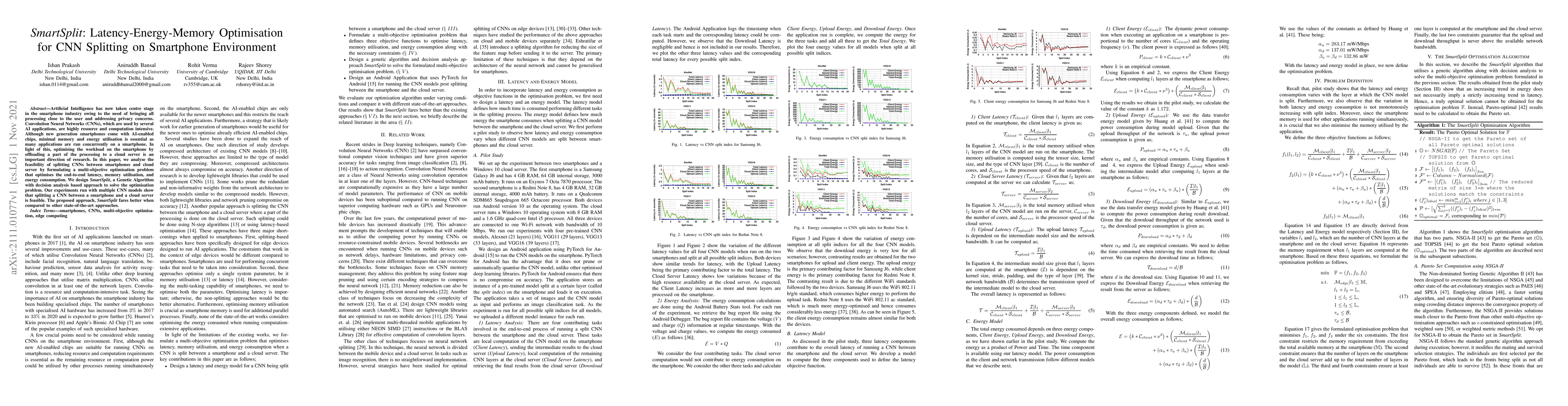 Thumbnail for SmartSplit: Latency-Energy-Memory Optimisation for CNN Splitting on
  Smartphone Environment