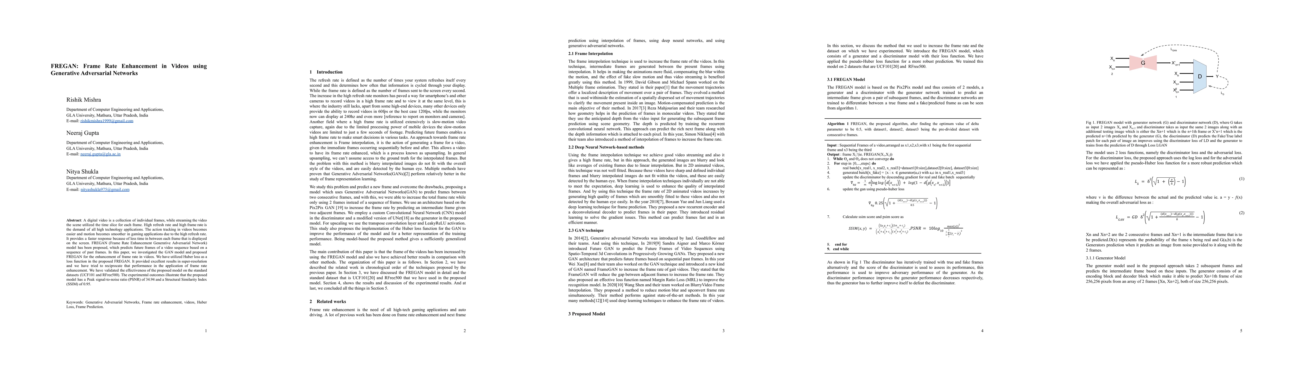 Thumbnail for FREGAN : an application of generative adversarial networks in enhancing
  the frame rate of videos