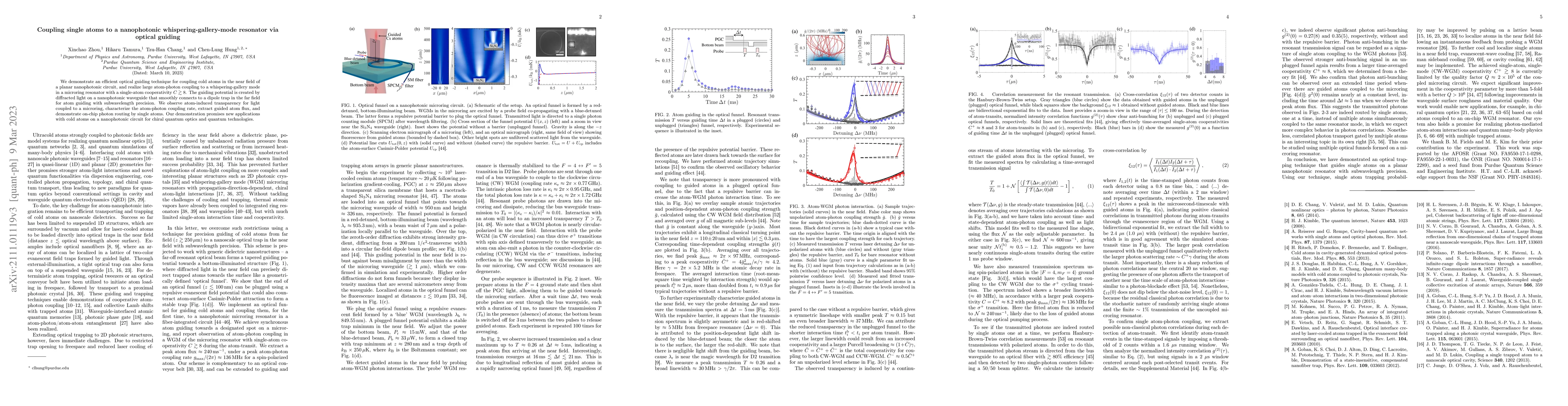 Thumbnail for Coupling single atoms to a nanophotonic whispering-gallery-mode
  resonator via optical guiding