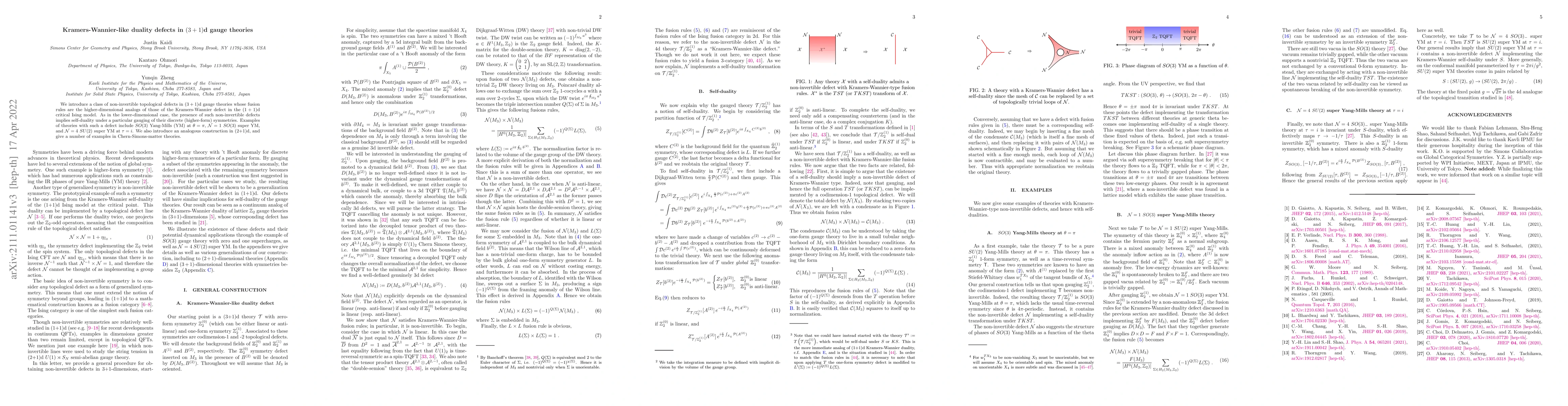 Thumbnail for Kramers-Wannier-like duality defects in (3+1)d gauge theories