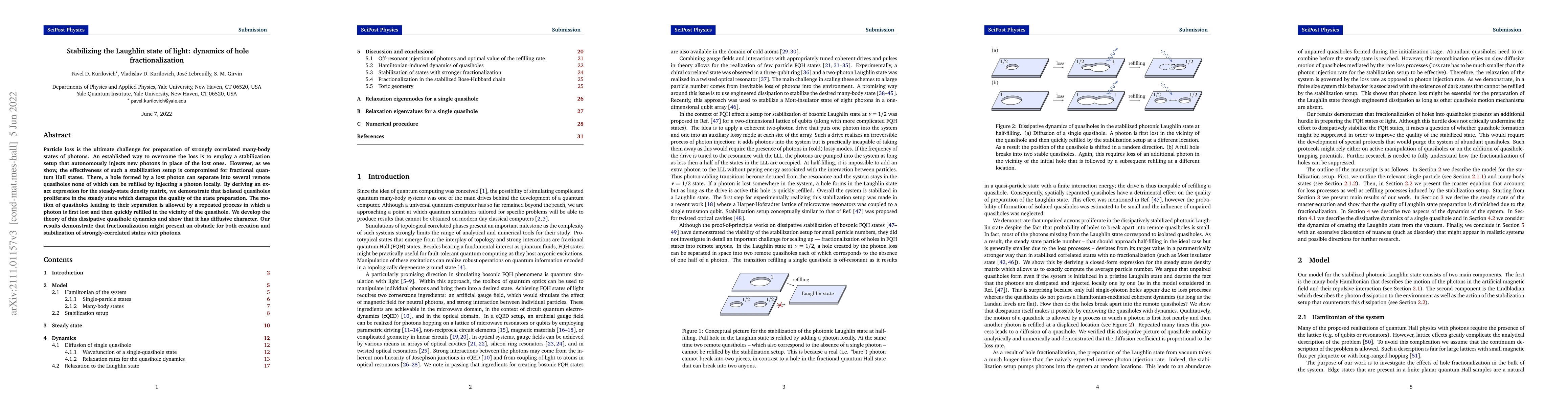 Thumbnail for Stabilizing the Laughlin state of light: dynamics of hole
  fractionalization