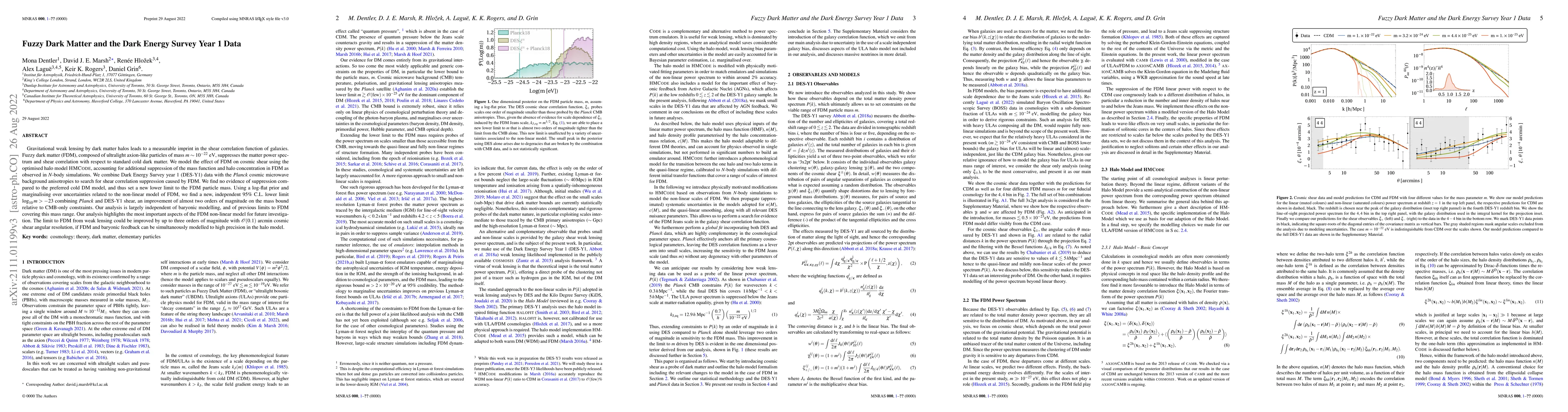 Thumbnail for Fuzzy Dark Matter and the Dark Energy Survey Year 1 Data