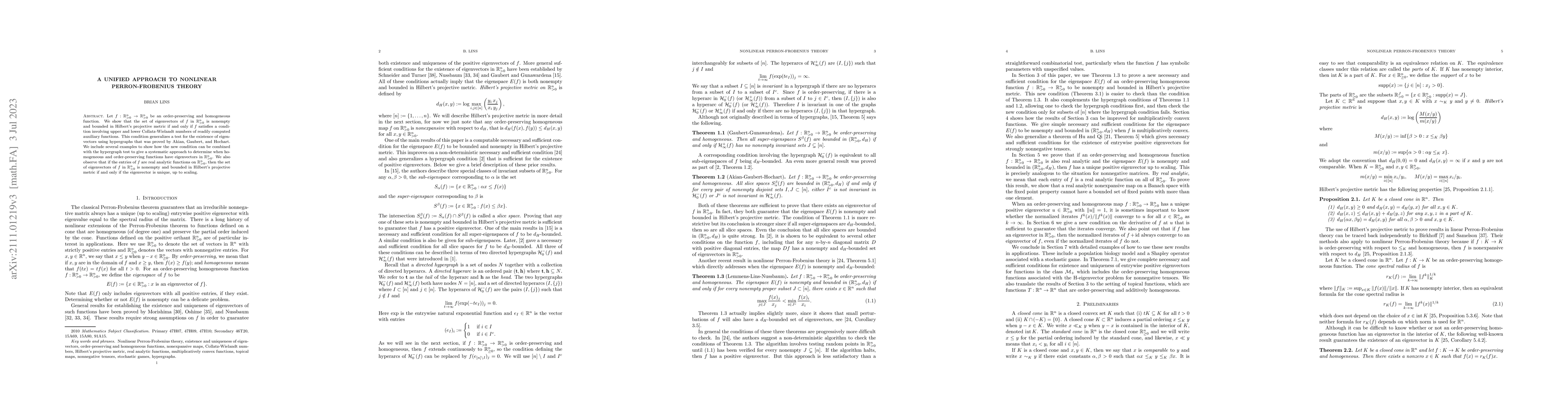 Thumbnail for A unified approach to nonlinear Perron-Frobenius theory