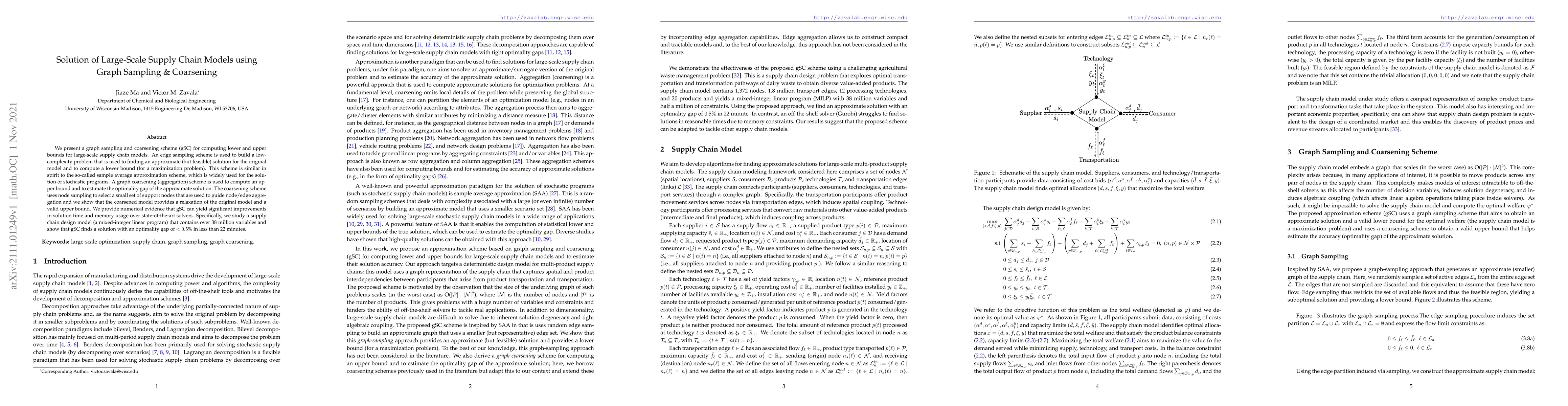 Thumbnail for Solution of Large-Scale Supply Chain Models using Graph Sampling &
  Coarsening