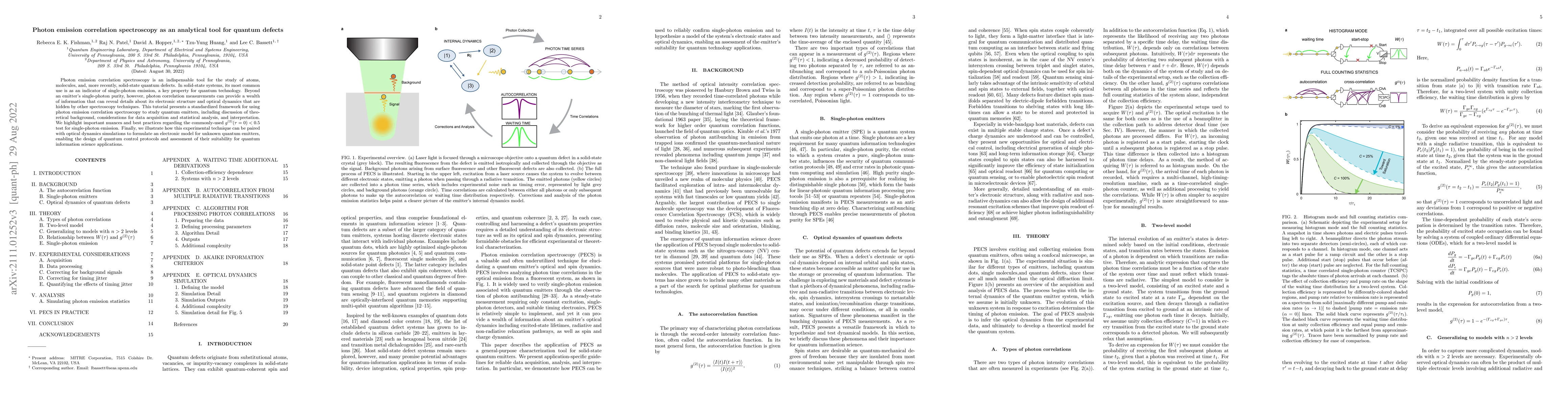 Thumbnail for Photon emission correlation spectroscopy as an analytical tool for
  quantum defects