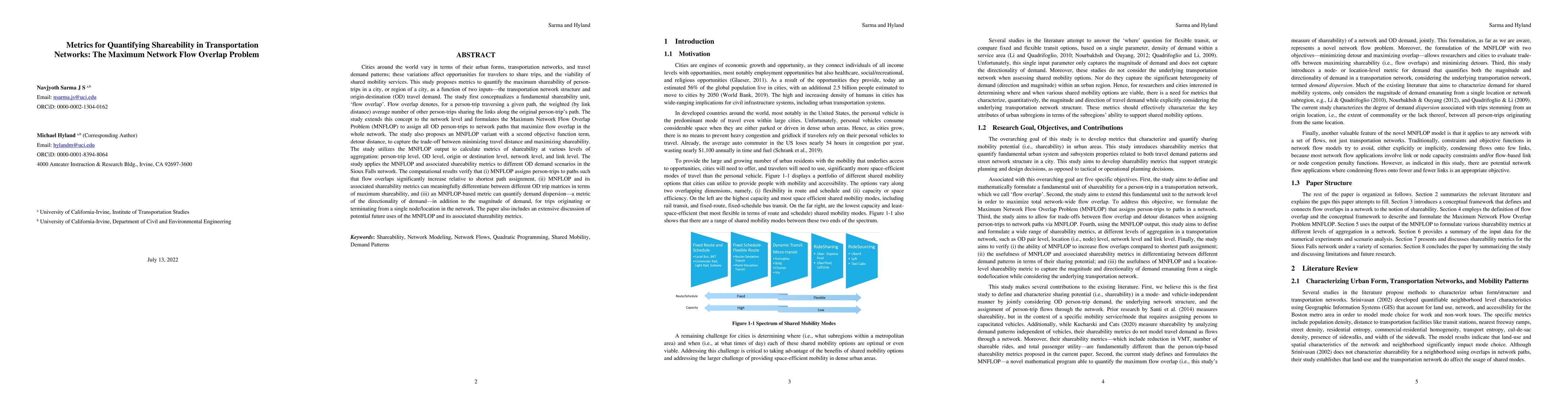 Thumbnail for Metrics for Quantifying Shareability in Transportation Networks: The
  Maximum Network Flow Overlap Problem