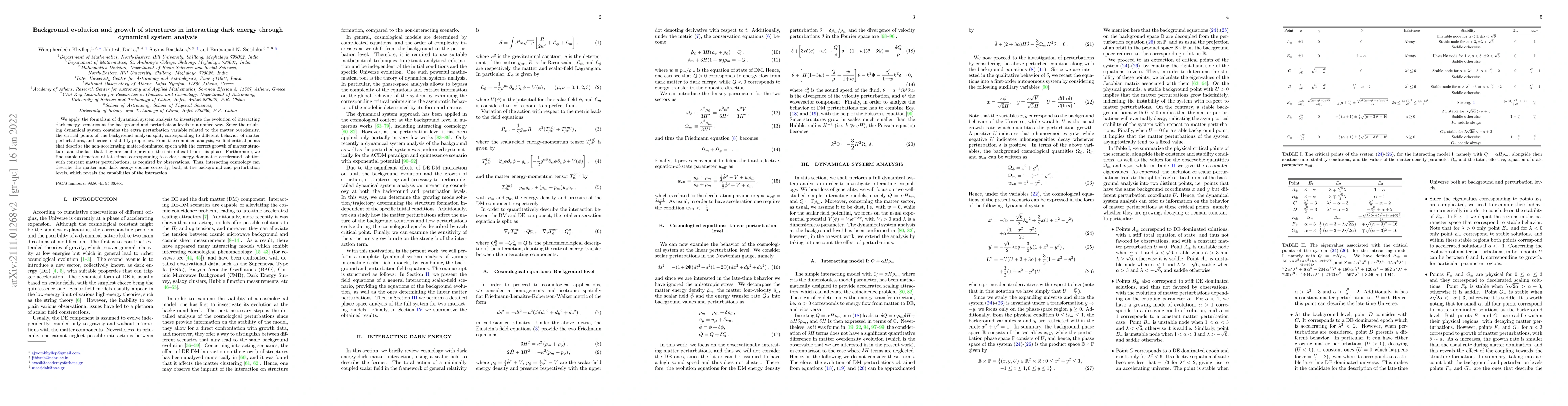 Thumbnail for Background evolution and growth of structures in interacting dark energy
  through dynamical system analysis