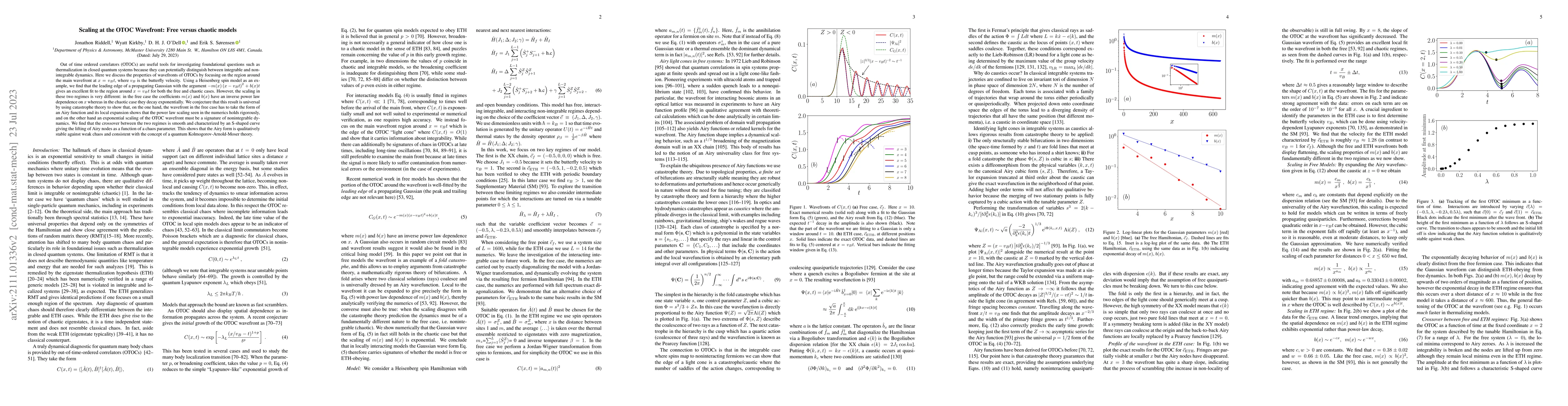 Thumbnail for Scaling at the OTOC Wavefront: free versus chaotic models