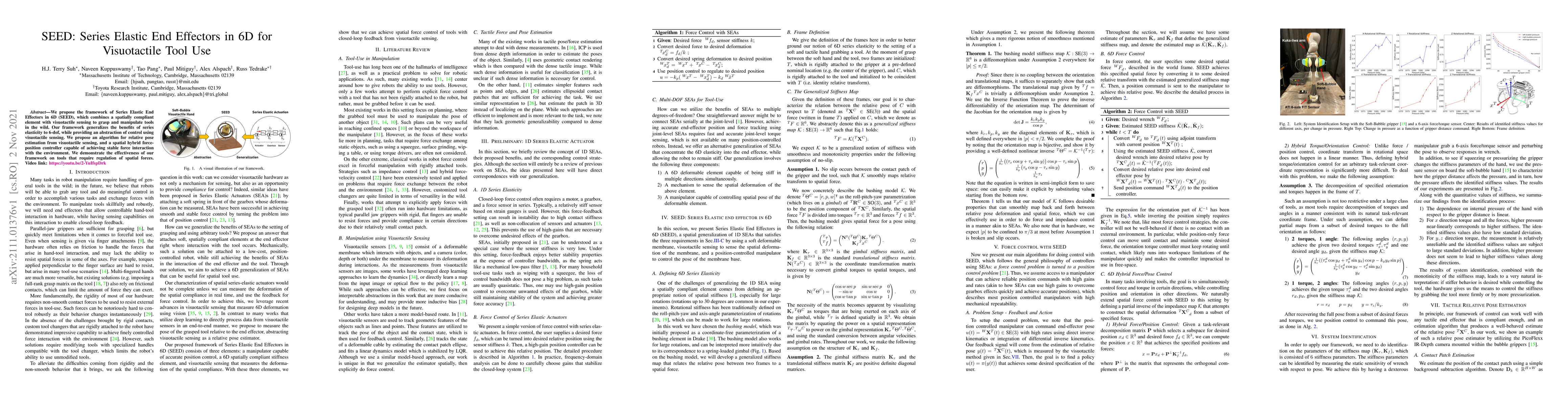 Thumbnail for SEED: Series Elastic End Effectors in 6D for Visuotactile Tool Use