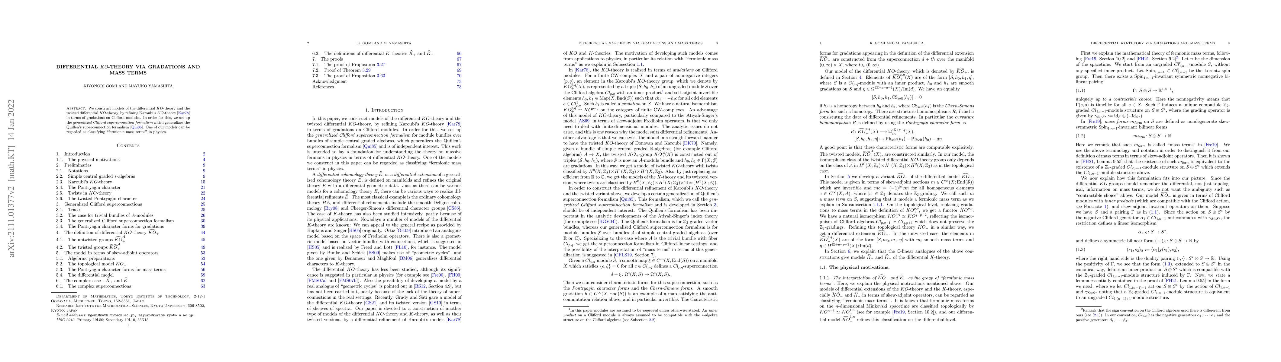 Thumbnail for Differential $KO$-theory via gradations and mass terms