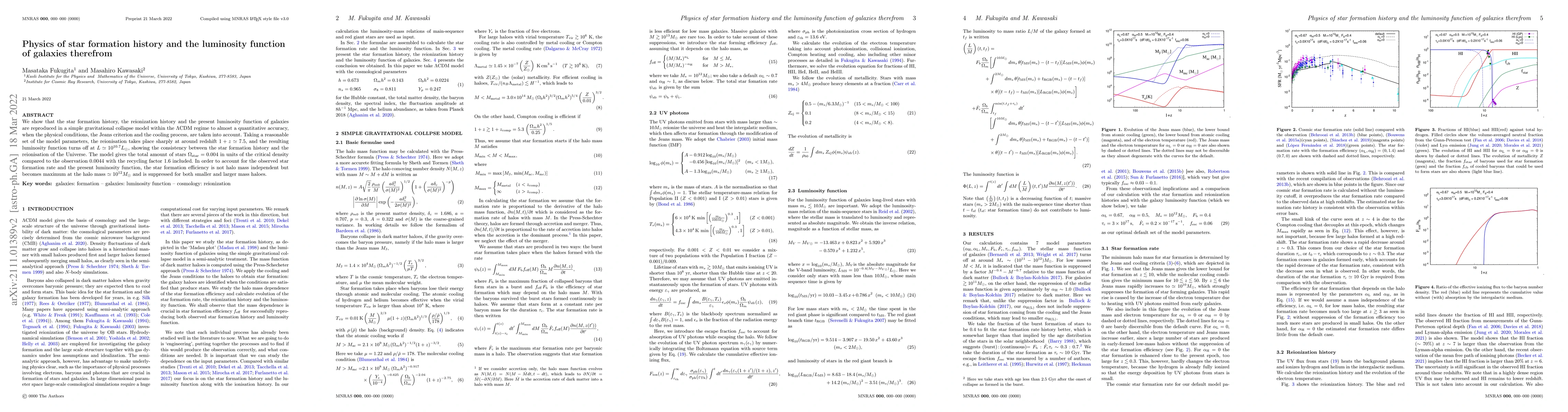 Thumbnail for Physics of star formation history and the luminosity function of
  galaxies therefrom