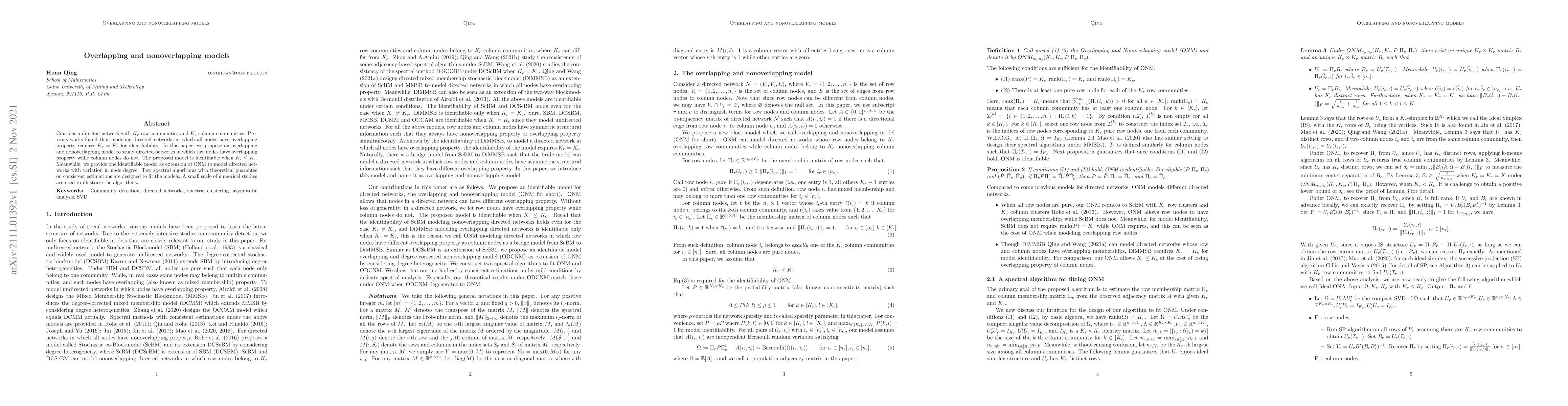 Thumbnail for Overlapping and nonoverlapping models