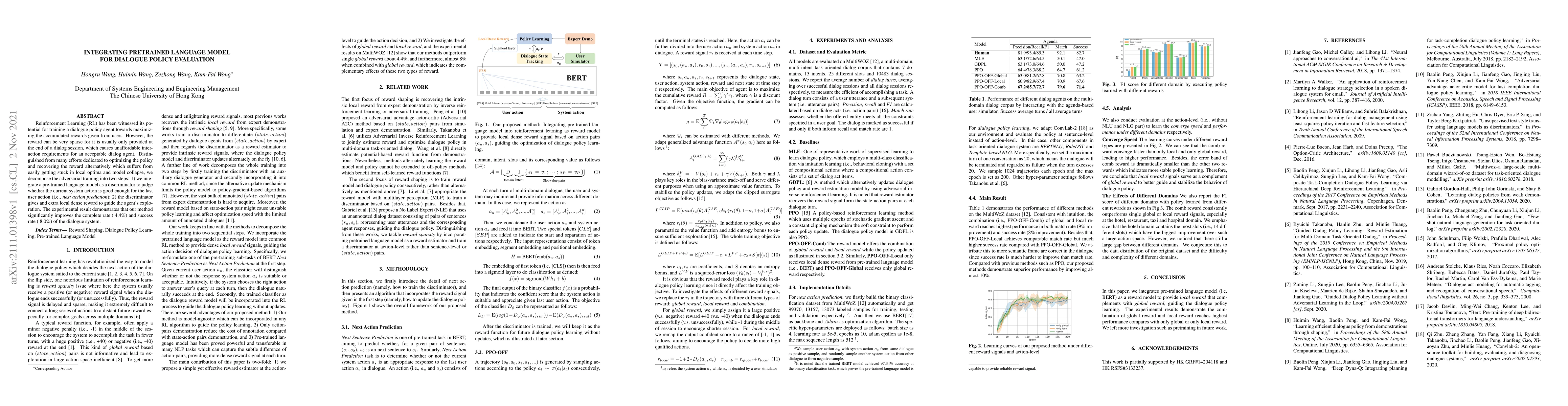 Thumbnail for Integrating Pretrained Language Model for Dialogue Policy Learning