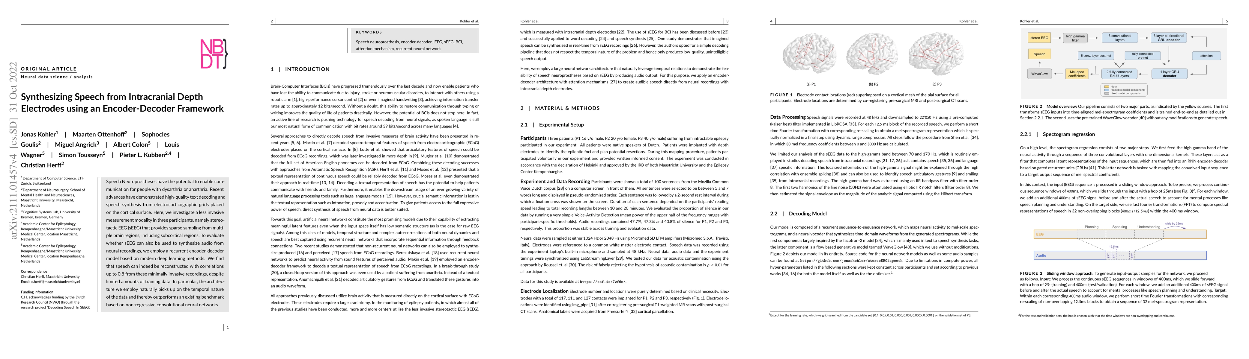 Thumbnail for Synthesizing Speech from Intracranial Depth Electrodes using an
  Encoder-Decoder Framework