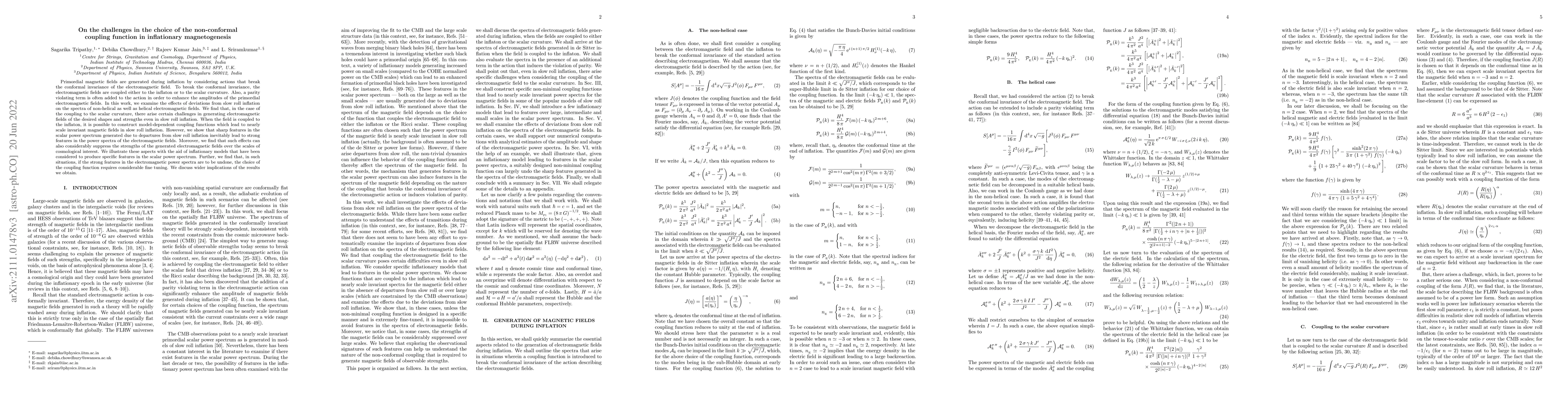 Thumbnail for On the challenges in the choice of the non-conformal coupling function
  in inflationary magnetogenesis