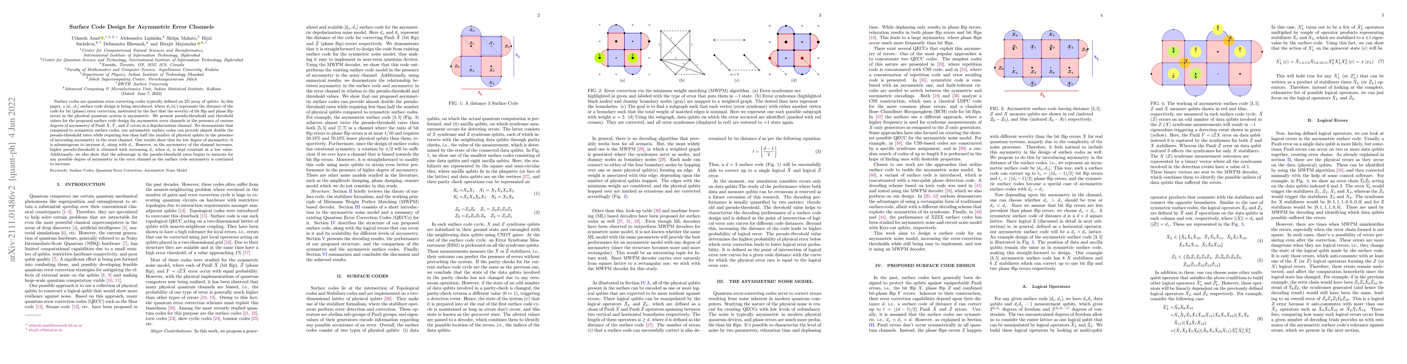 Thumbnail for Surface Code Design for Asymmetric Error Channels