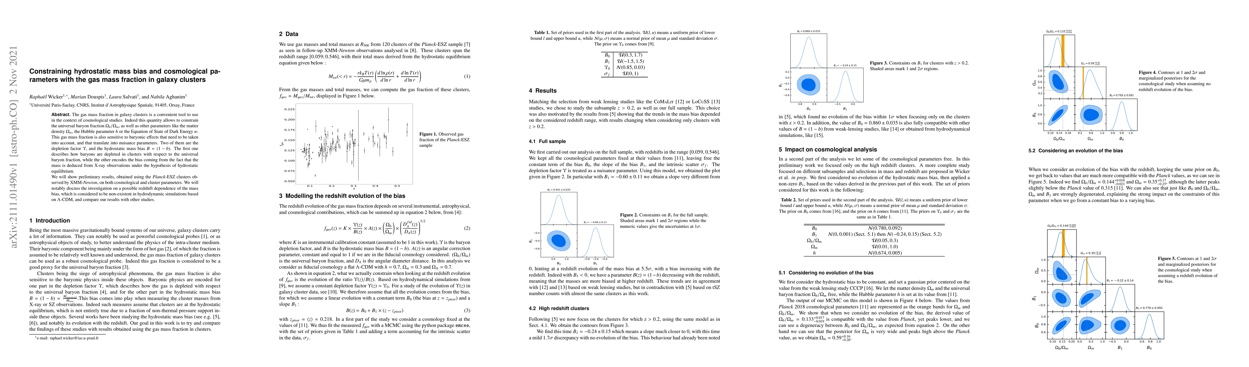 Thumbnail for Constraining hydrostatic mass bias and cosmological parameters with the
  gas mass fraction in galaxy clusters