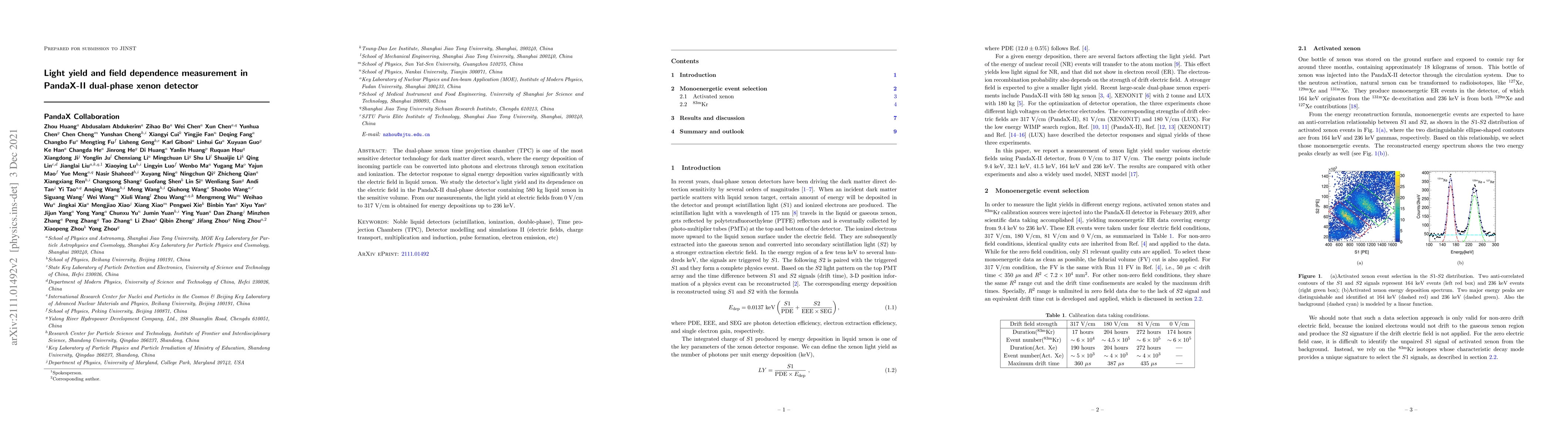 Thumbnail for Light yield and field dependence measurement in PandaX-II dual-phase
  xenon detector