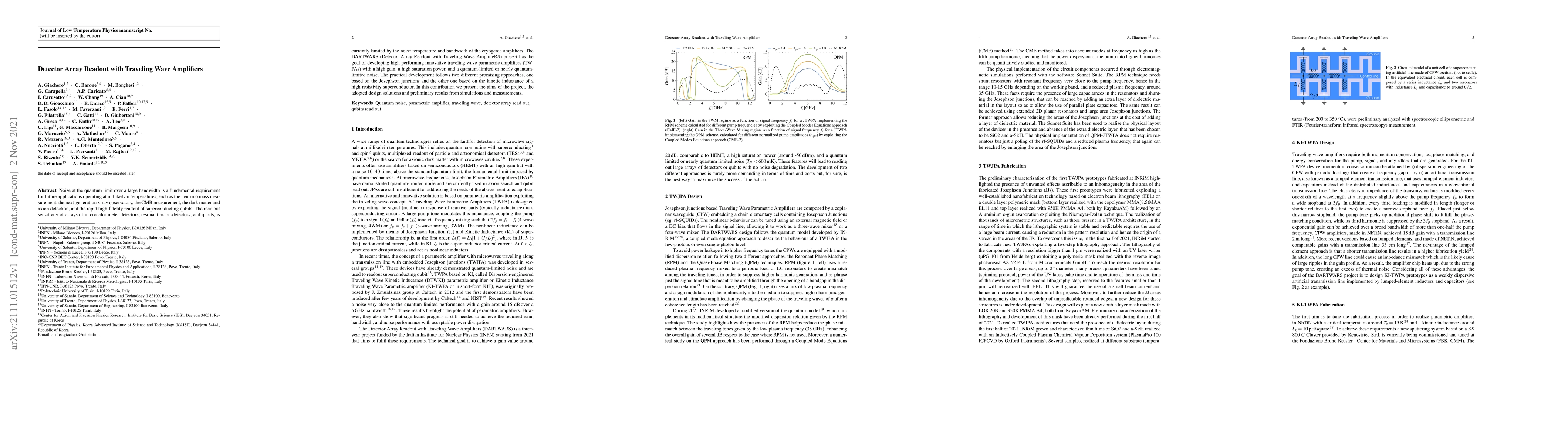 Thumbnail for Detector Array Readout with Traveling Wave Amplifiers