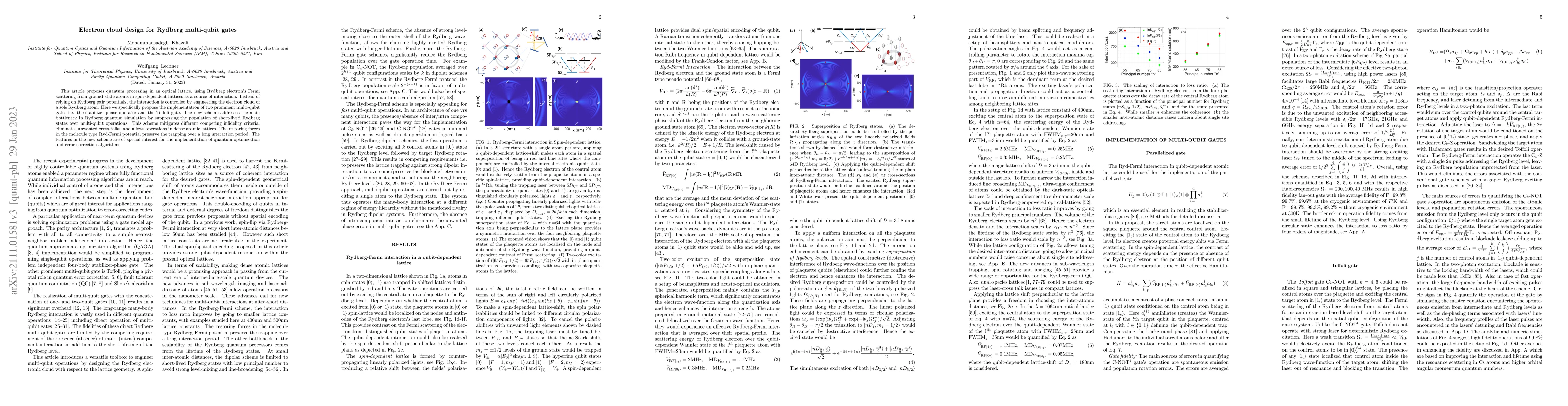 Thumbnail for Electron cloud design for Rydberg multi-qubit gates