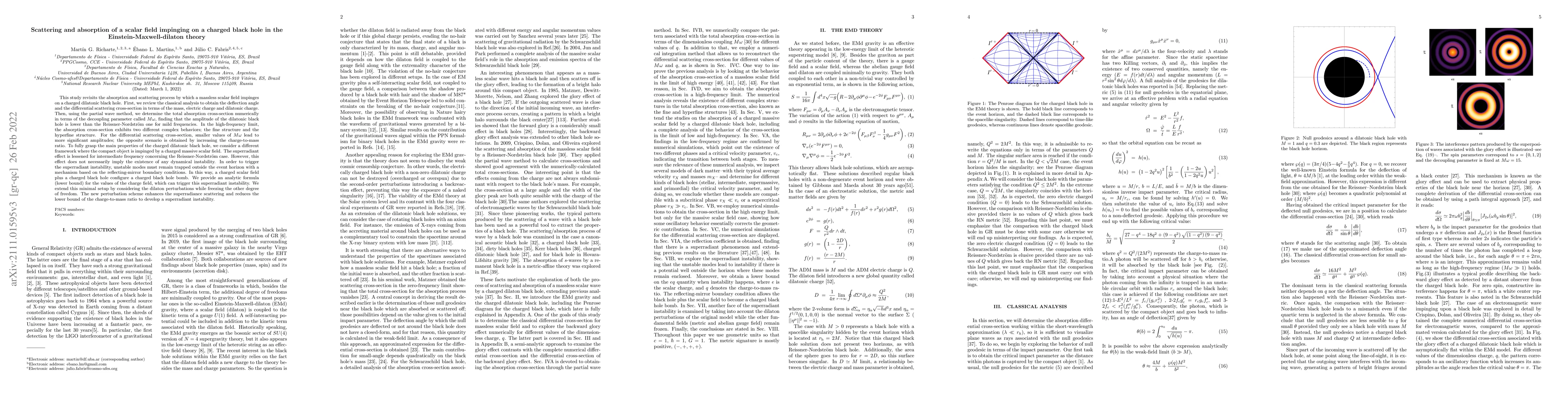 Thumbnail for Scattering and absorption of a scalar field impinging on a charged black
  hole in the Einstein-Maxwell-dilaton theory
