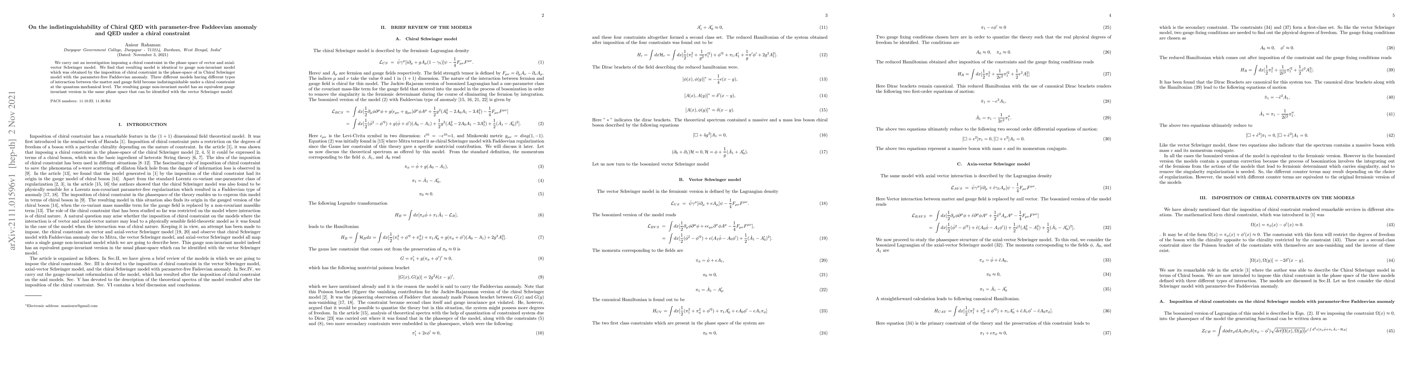 Thumbnail for On the indistinguishability of Chiral QED with parameter-free Faddeevian
  anomaly and QED under a chiral constraint
