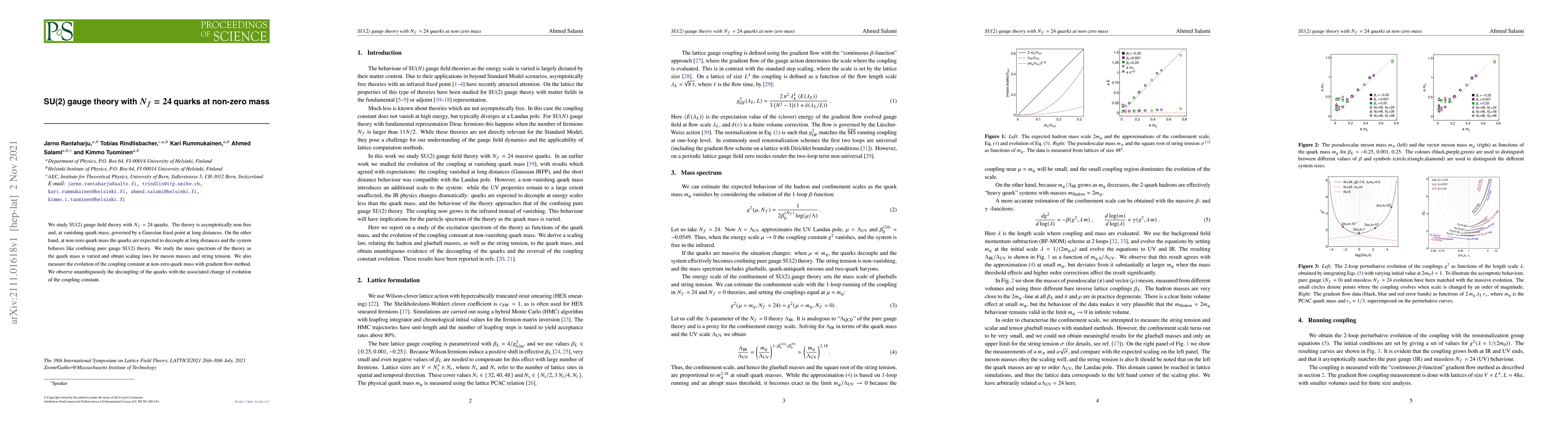Thumbnail for SU(2) gauge theory with $N_f=24$ quarks at non-zero mass