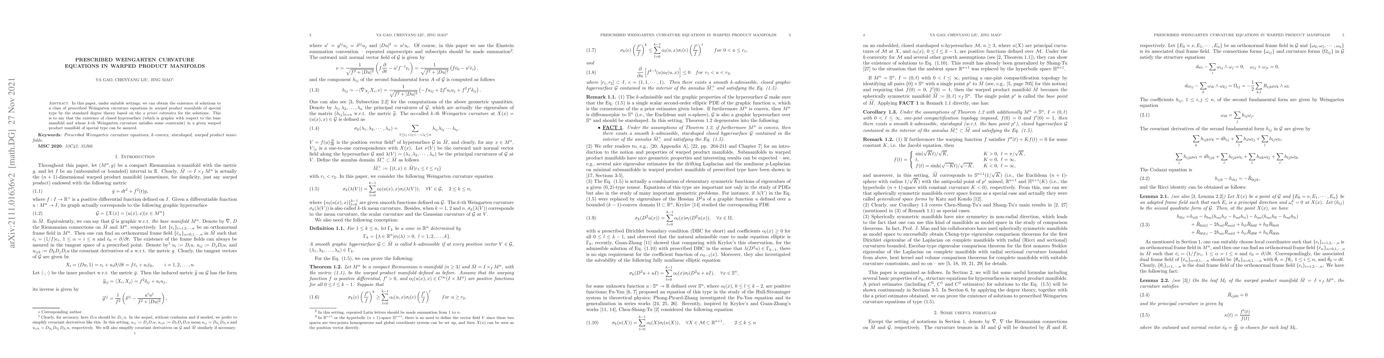 Thumbnail for Prescribed Weingarten curvature equations in warped product manifolds