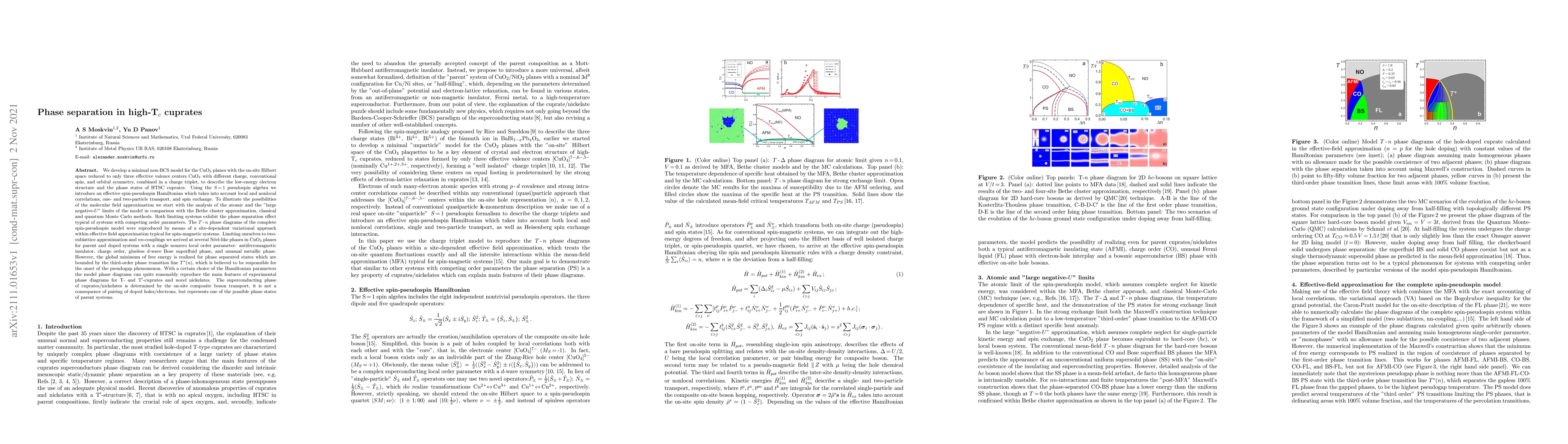 Thumbnail for Phase separation in high-T$_c$ cuprates
