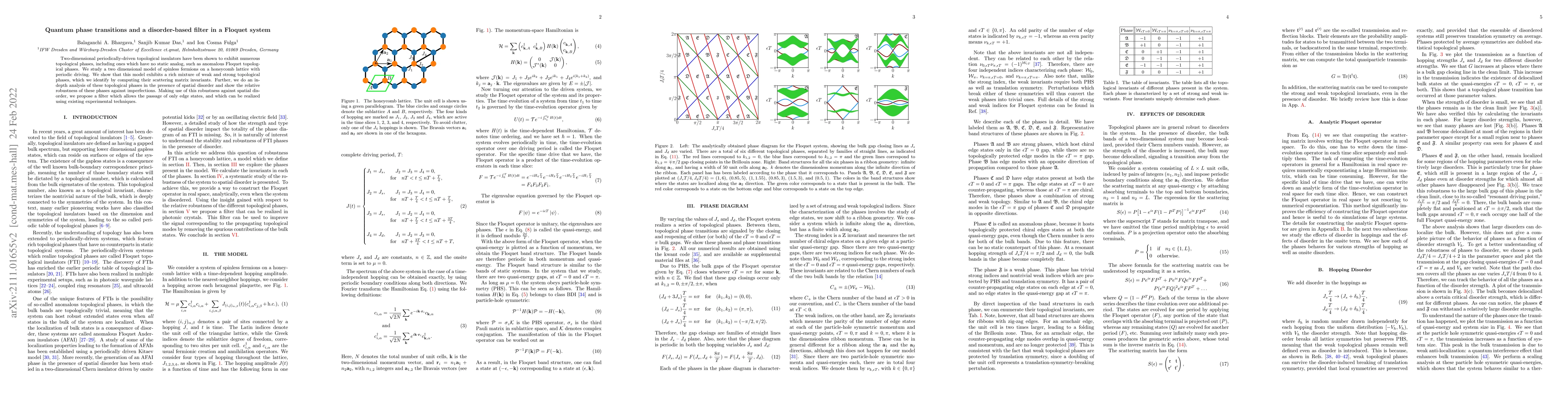 Thumbnail for Quantum phase transitions and a disorder-based filter in a Floquet
  system
