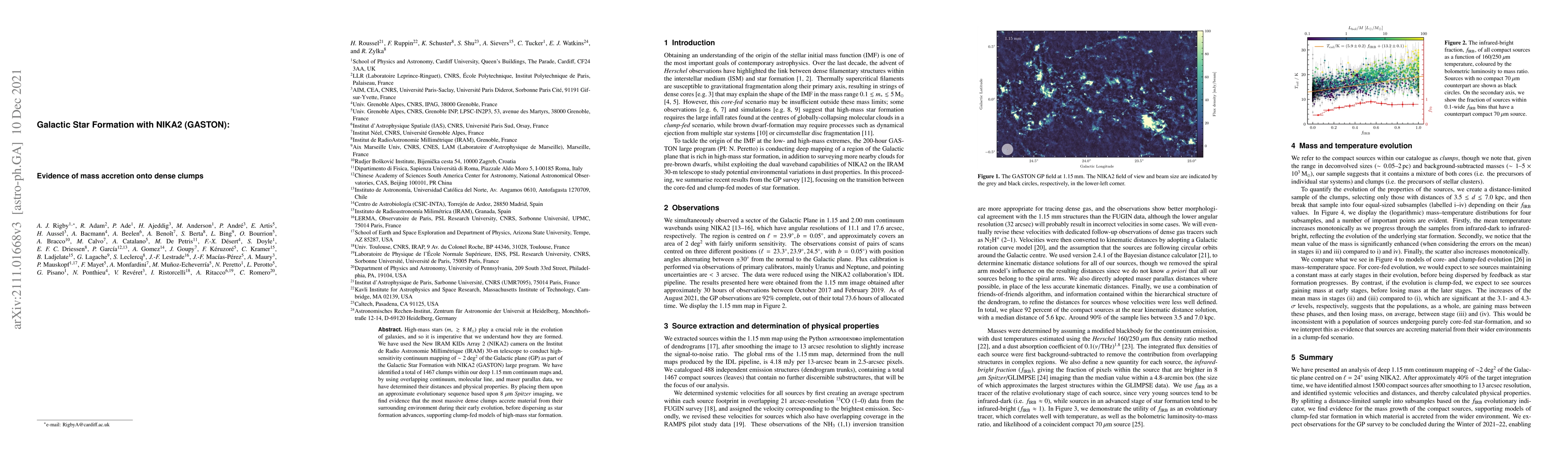 Thumbnail for Galactic Star Formation with NIKA2 (GASTON): Evidence of mass accretion
  onto dense clumps