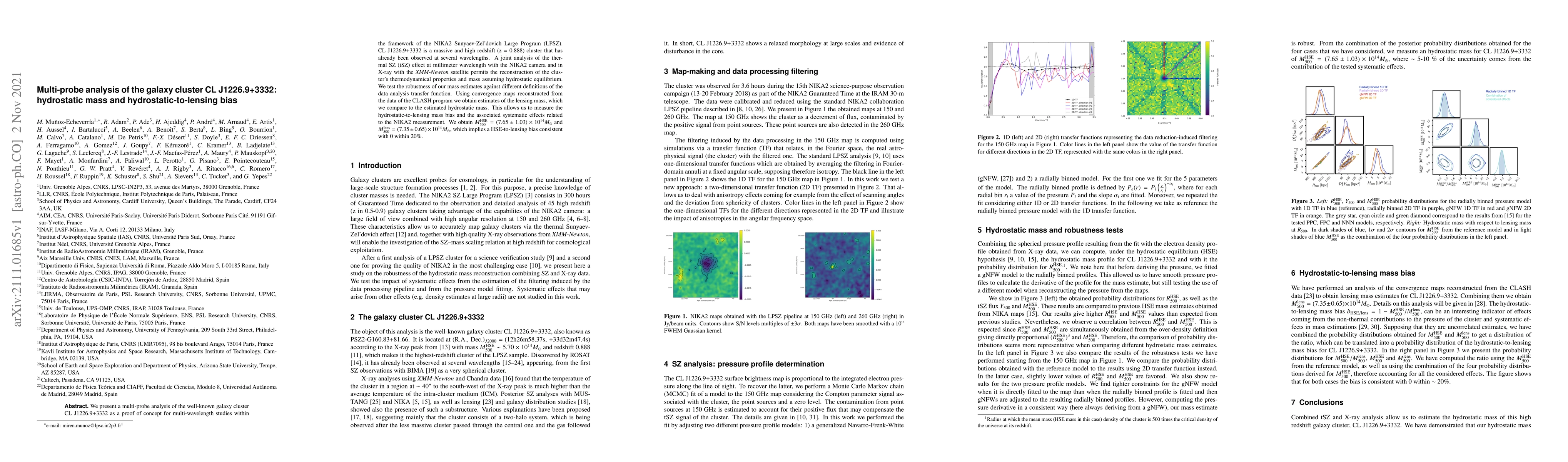 Thumbnail for Multi-probe analysis of the galaxy cluster CL J1226.9+3332: hydrostatic
  mass and hydrostatic-to-lensing bias