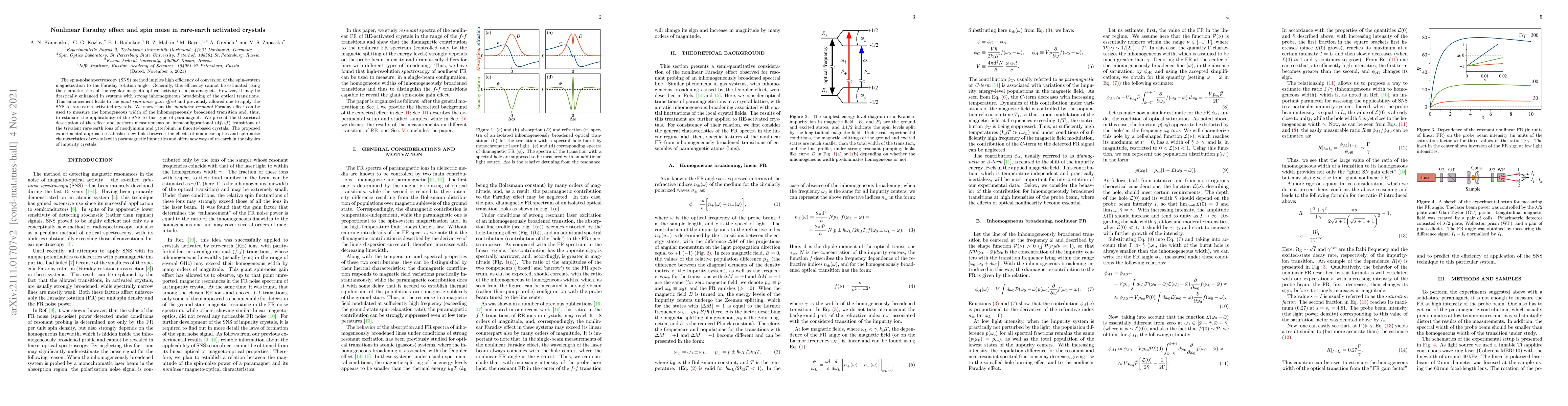 Thumbnail for Nonlinear Faraday effect and spin noise in rare-earth activated crystals