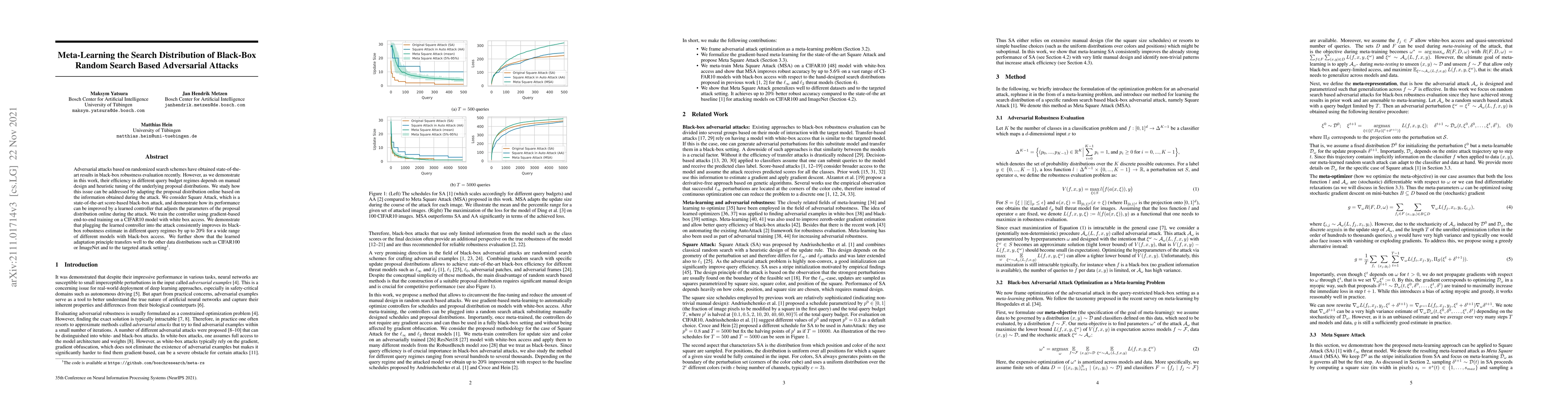 Thumbnail for Meta-Learning the Search Distribution of Black-Box Random Search Based
  Adversarial Attacks