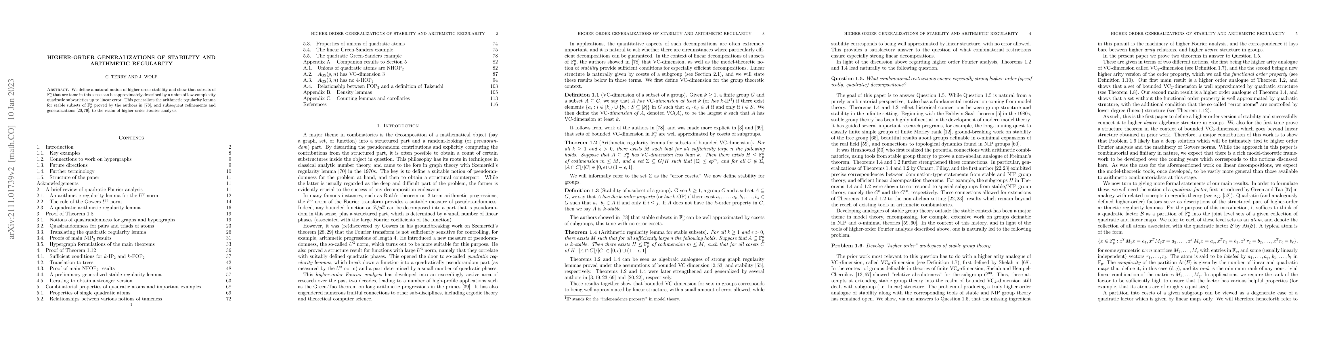 Thumbnail for Higher-order generalizations of stability and arithmetic regularity