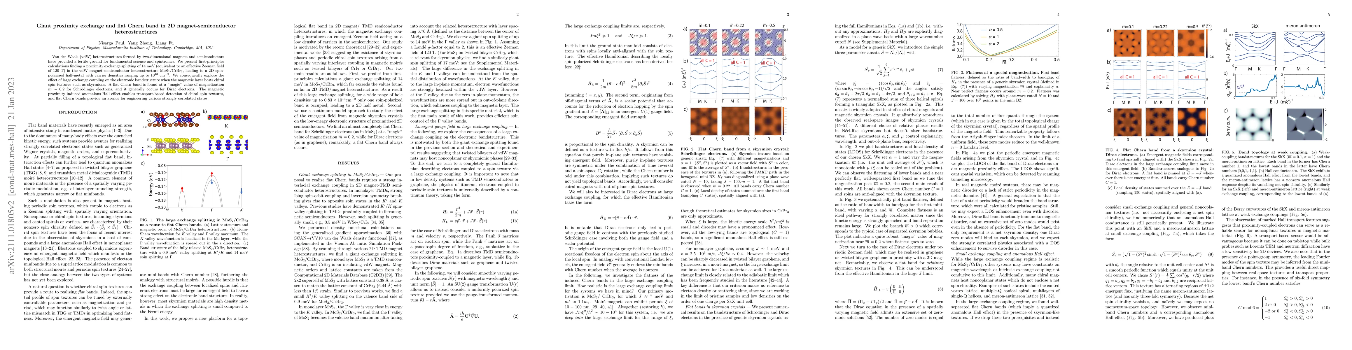 Thumbnail for Giant proximity exchange and flat Chern band in 2D magnet-semiconductor
  heterostructures