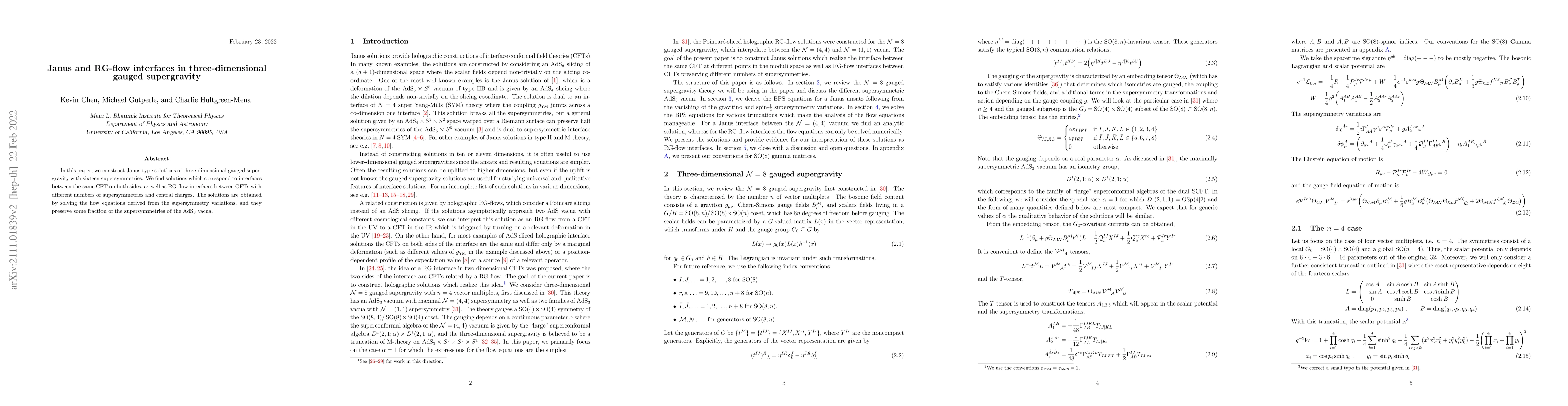 Thumbnail for Janus and RG-flow interfaces in three-dimensional gauged supergravity