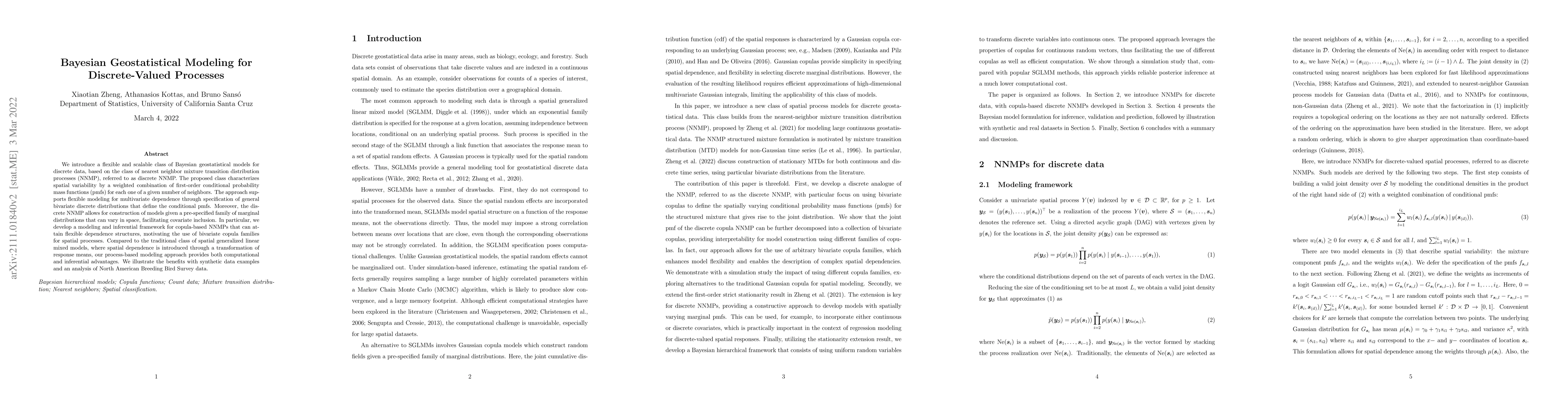 Thumbnail for Bayesian Geostatistical Modeling for Discrete-Valued Processes