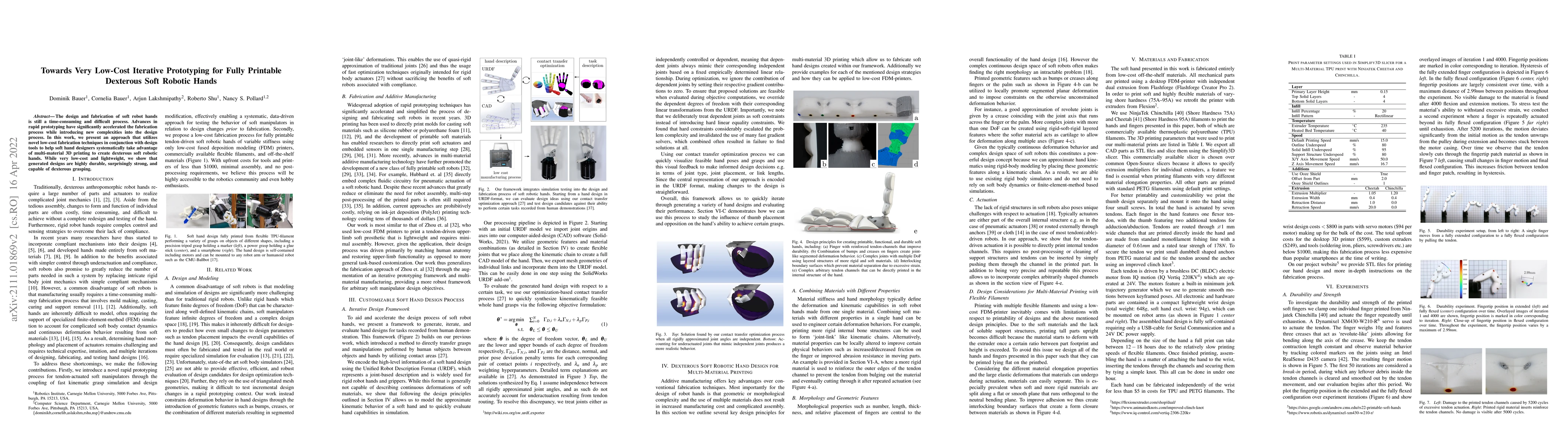 Thumbnail for Towards Very Low-Cost Iterative Prototyping for Fully Printable
  Dexterous Soft Robotic Hands