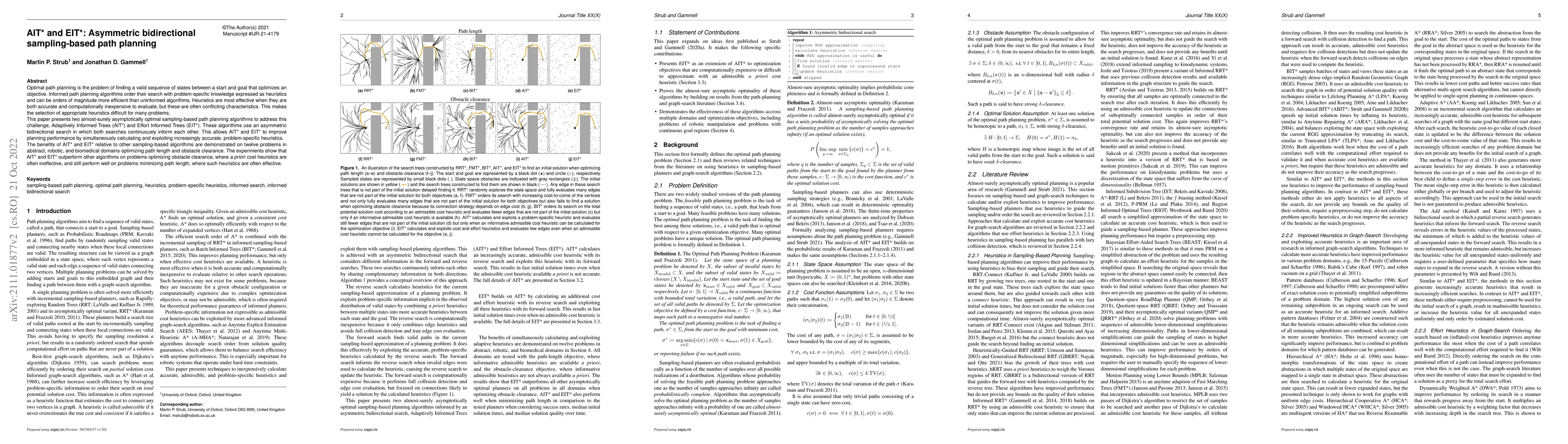 Thumbnail for AIT* and EIT*: Asymmetric bidirectional sampling-based path planning