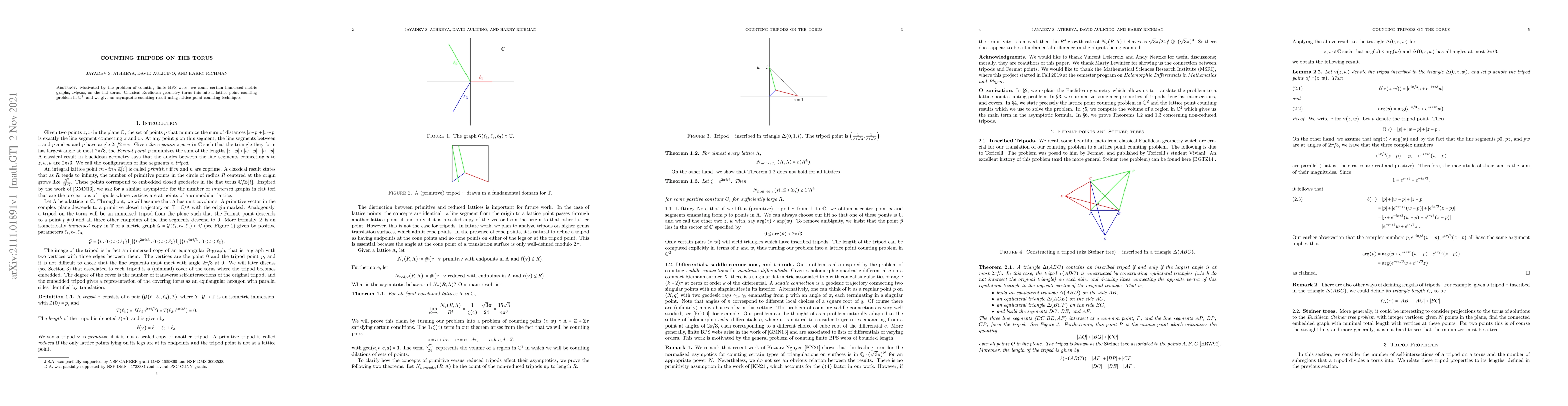 Thumbnail for Counting Tripods on the Torus