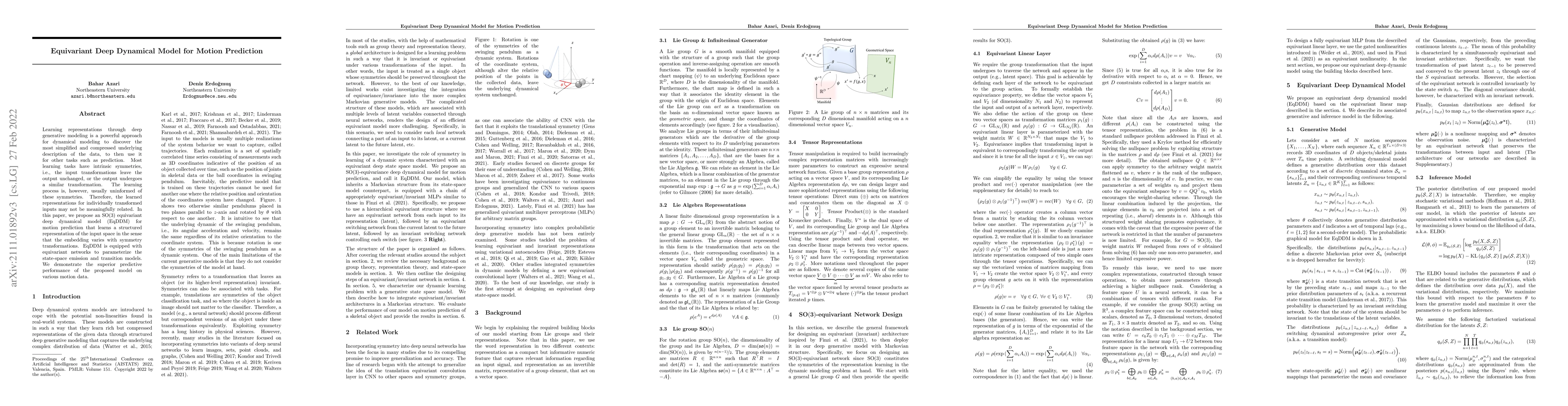 Thumbnail for Equivariant Deep Dynamical Model for Motion Prediction